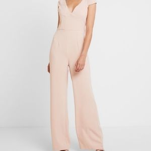 FOXIEDOX Wide Leg Cap Sleeve Blush Jumpsuit